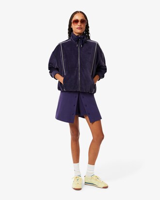 &Uuml;bergro&szlig;es Sweatshirt aus Velours mit Rei&szlig;verschluss