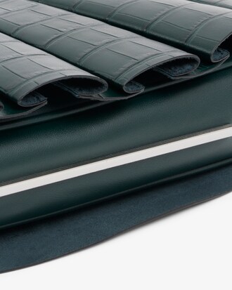 Kleine Tasche Runway Lenglen aus Leder mit Krokodileffekt