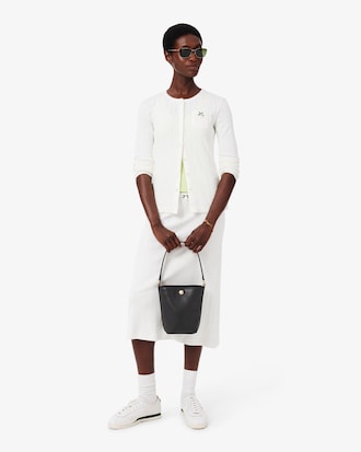 Kleine Eimertasche Tennis Bliss aus Leder