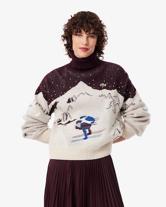 Pullover Archive Edition aus Jacquard mit gestreiftem Rollkragen