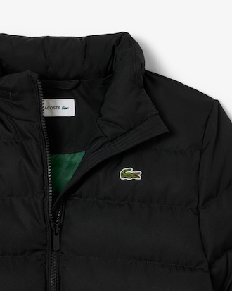 Puffer-Jacke aus Diamant-Taft mit Kapuze