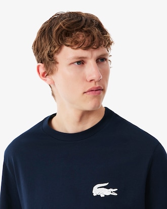 Loungewear-T-Shirt aus Baumwolle mit Krokodil-Druck