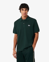 Classic Fit-Polohemd aus Piqué mit Krokodil und Landschaft
