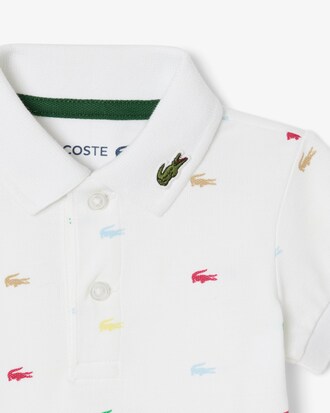 Baby-Body aus Piqué mit Kroko-Print