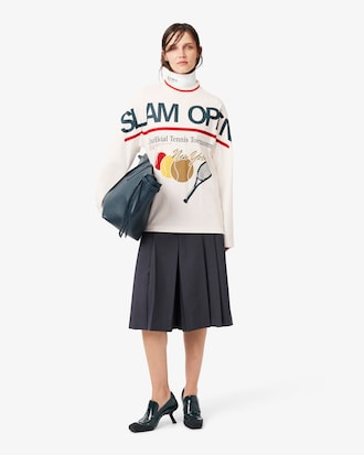 Runway Langarm-T-Shirt mit Tennis-Druck