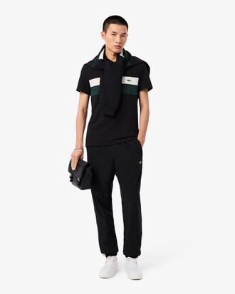 Regular Fit-Polohemd aus Mini-Piqu&eacute; mit Colorblock
