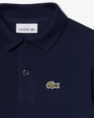 Polohemd aus Petit Piqu&eacute; mit langen &Auml;rmeln