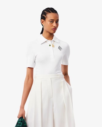 Slim Fit-Polohemd Runway aus Satin-Piqué