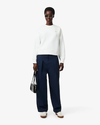 Weite Chinohose aus Stretch-Gabardine