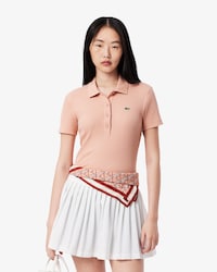 Slim Fit-Polohemd L.12.D aus gerippter Baumwolle