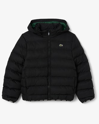 Puffer-Jacke aus Diamant-Taft mit Kapuze