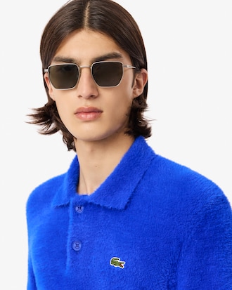 Fuzzy-Pullover mit Polokragen