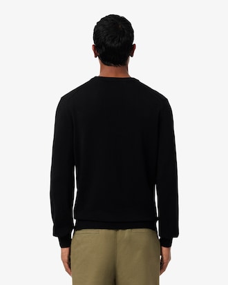 Einfarbiger Pullover aus Baumwolle mit Rundhalsausschnitt