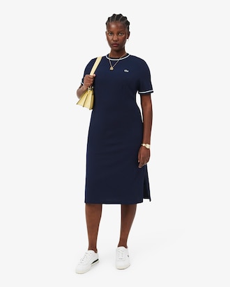 T-Shirt-Kleid mit Kontrasteinfassung aus Jersey