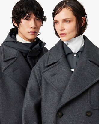 Runway oversized zweireihiger Wollmantel