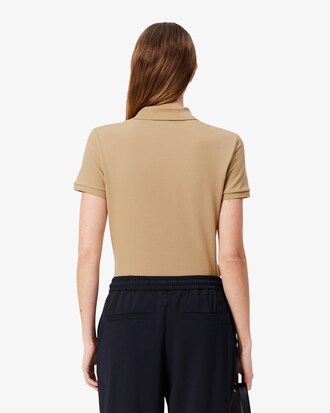 Slim Fit Damen LACOSTE Poloshirt aus Stretch-Baumwoll-Piqu&eacute;