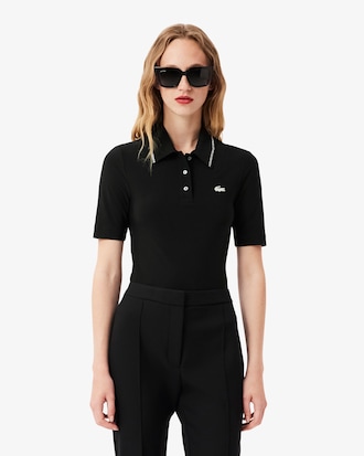 Slim Fit-Polohemd L.12.D mit Strassdetails
