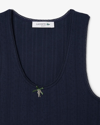 Slim Fit-Tanktop aus Pointelle-Spitze