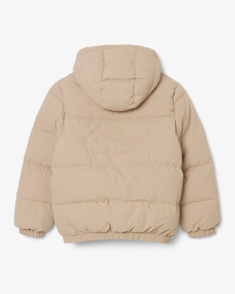 Puffer-Jacke mit Kapuze und gesticktem Krokodil