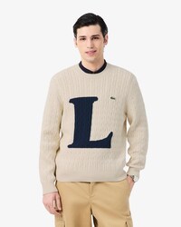 Strickpullover mit Intarsien-Zopfmuster