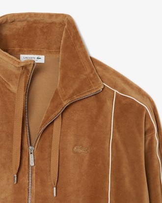 Übergroßes Sweatshirt aus Velours mit Reißverschluss