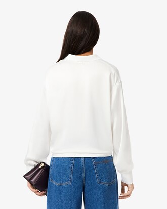 Oversized Polohemd aus Satin mit langen Ärmeln