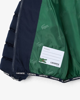 Puffer-Jacke aus Diamant-Taft mit Kapuze