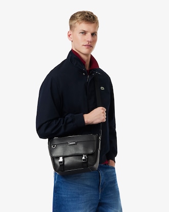 Umh&auml;ngetasche Ossian aus Leder mit Klappverschluss