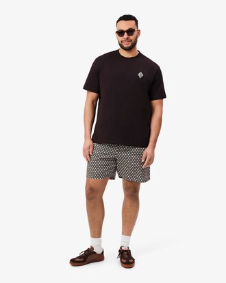 Relaxed Fit-Pyjamashorts aus Baumwollmischgewebe mit Print