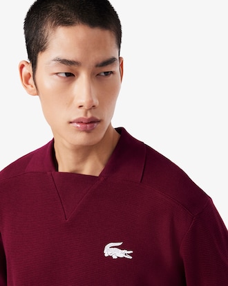 Loungewear-T-Shirt aus Baumwolle mit Waffelstruktur