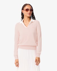 Nahtloser Pullover mit V-Ausschnitt
