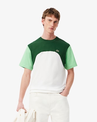 Jersey-T-Shirt aus Baumwolle mit Colorblock-Design