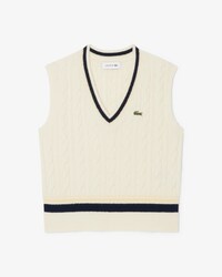 Ärmelloser Pullover aus Wolle mit Zopfmuster