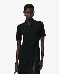 Slim Fit-Polohemd mit Mini-Piqué aus Seide