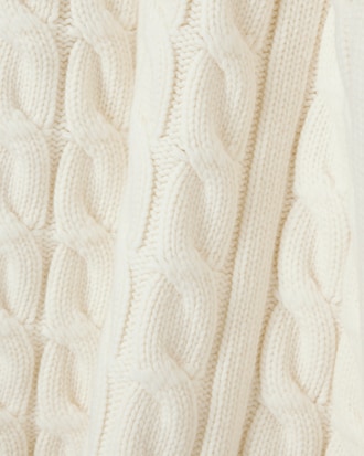 Strickpullover Runway aus Wolle mit Zopfmuster und Polokragen