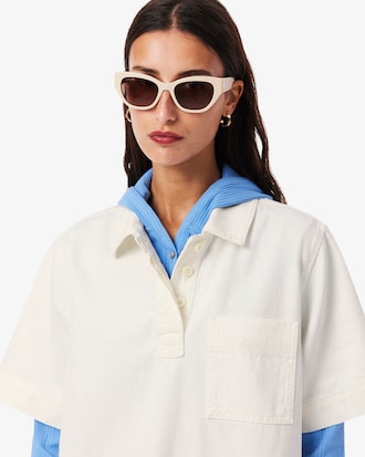 Oversized-Polokleid aus Denim
