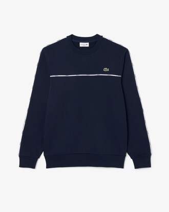 Fleece-Sweatshirt mit Logo-Einfassung
