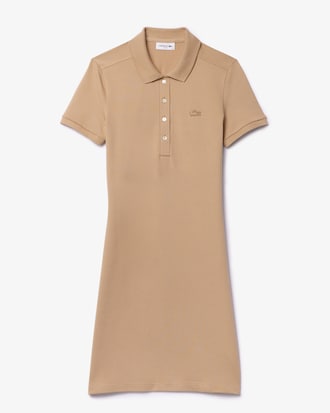 Slim Fit-Polokleid aus dehnbarem Mini Piqué