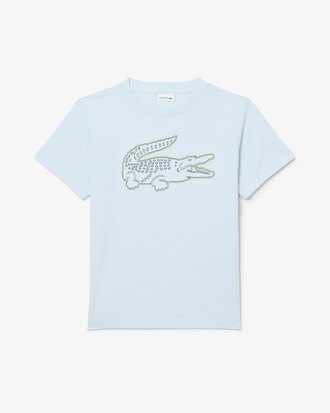 T-Shirt aus Baumwolle mit gesticktem Krokodil