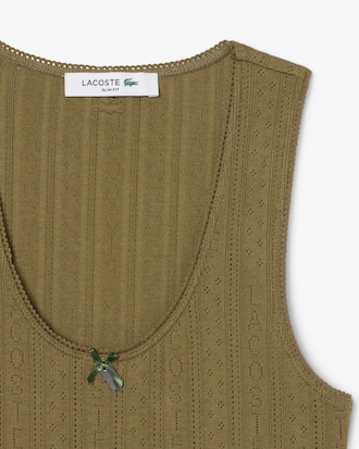 Slim Fit-Tanktop aus Pointelle-Spitze