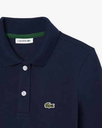 Polokleid aus Stretch-Piqué mit langen Ärmeln