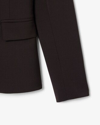 Slim Fit-Blazer aus Wolle mit gesticktem Krokodil