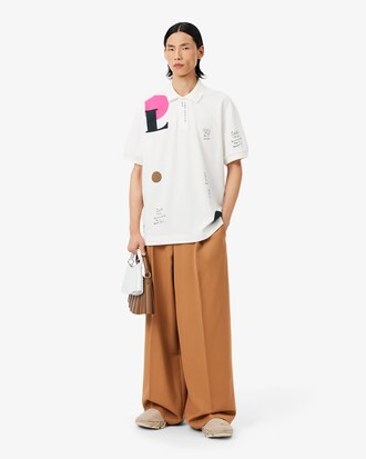 Loose Fit-Polohemd Runway mit grafischem Piqué