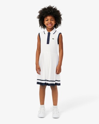 Polokleid aus Stretch-Piqué mit Falten