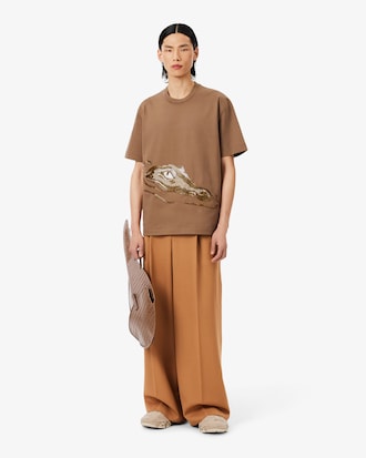 T-Shirt Runway mit perlenbesetztem Krokodil
