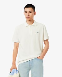 Classic Fit-Polohemd aus Piqué mit Krokodil und Landschaft