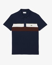 Regular Fit-Polohemd aus Mini-Piqu&eacute; mit Colorblock
