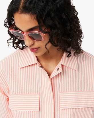 Jacke aus gestreiftem Seersucker