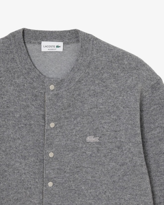 Cardigan aus Wollfilz mit Rundhalsausschnitt