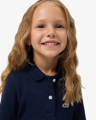 Polokleid aus Stretch-Piqué mit langen Ärmeln